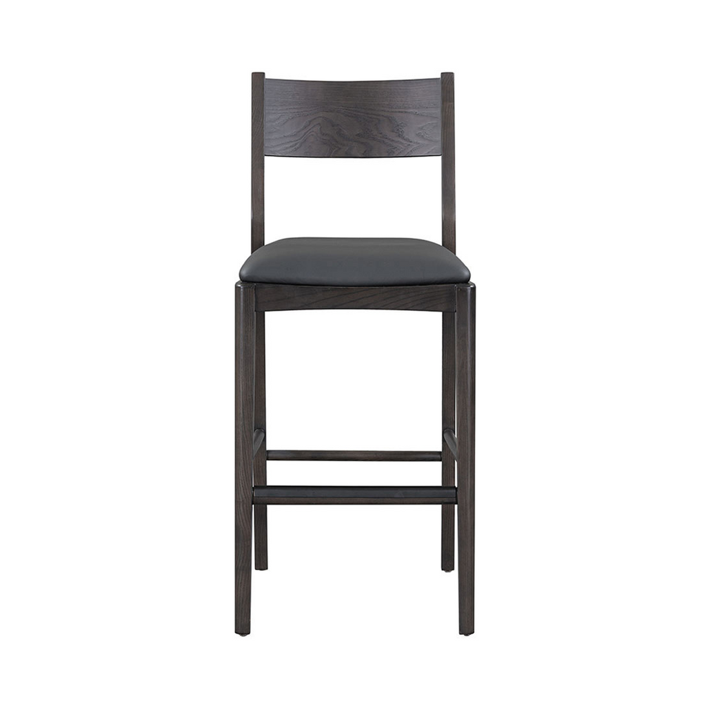 Comfortable Leather 30" Bar Stool - Jet Black
