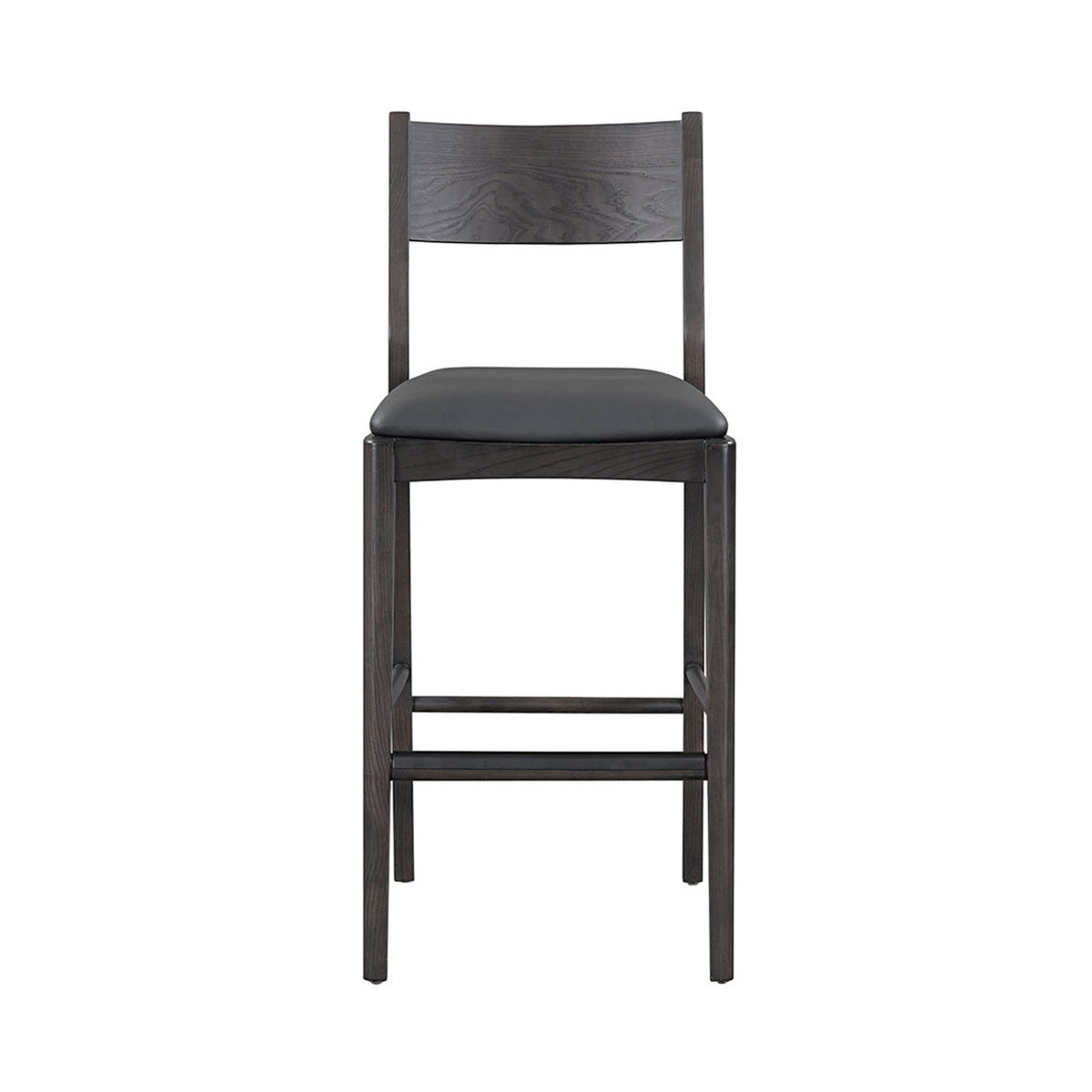 Comfortable Leather 30" Bar Stool - Jet Black