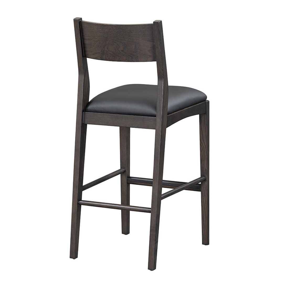 Comfortable Leather 30" Bar Stool - Jet Black