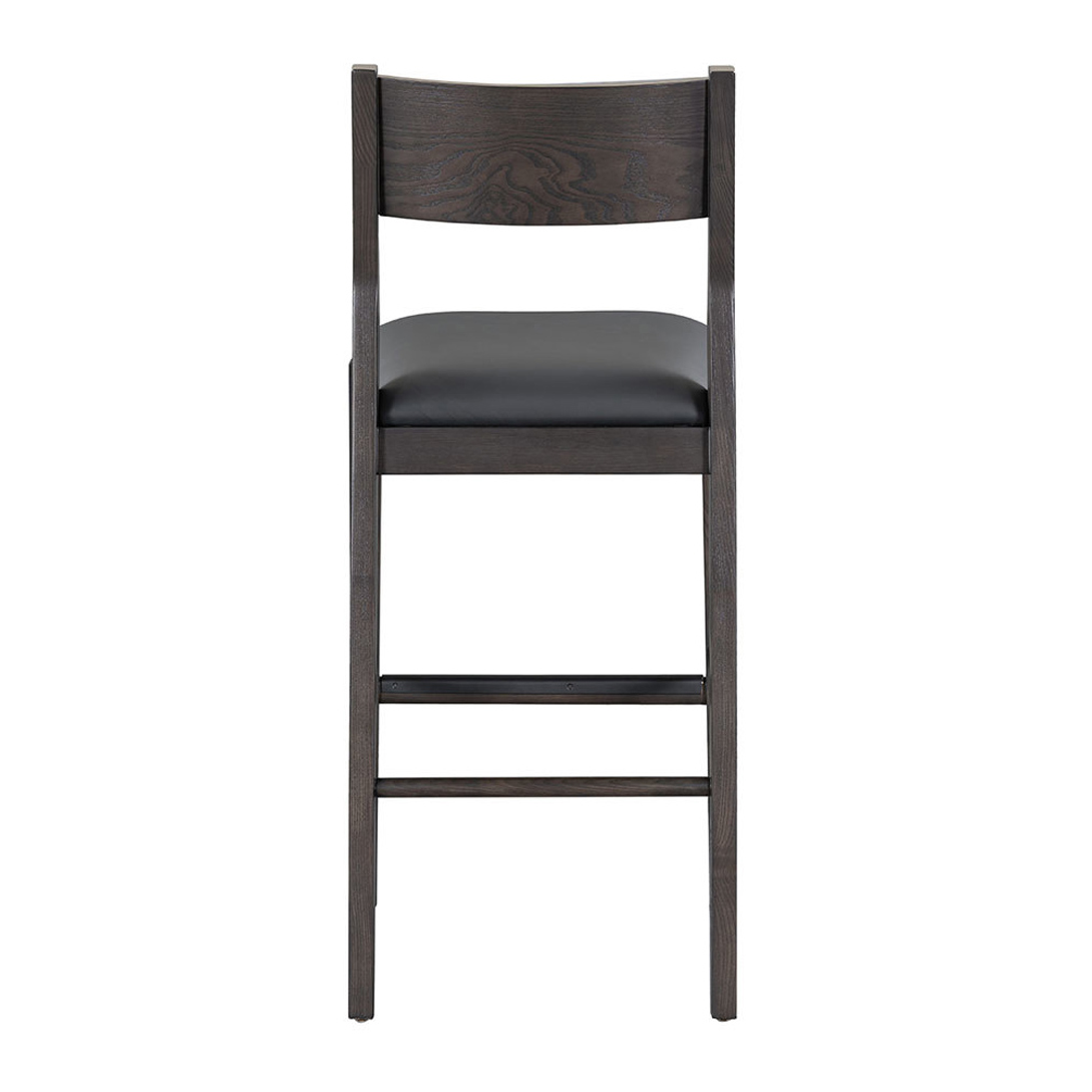 Comfortable Leather 30" Bar Stool - Jet Black