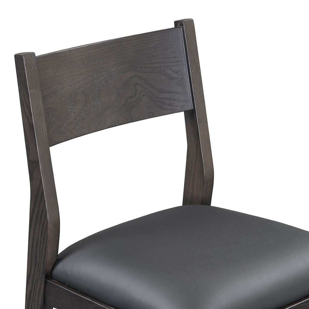 Comfortable Leather 30" Bar Stool - Jet Black