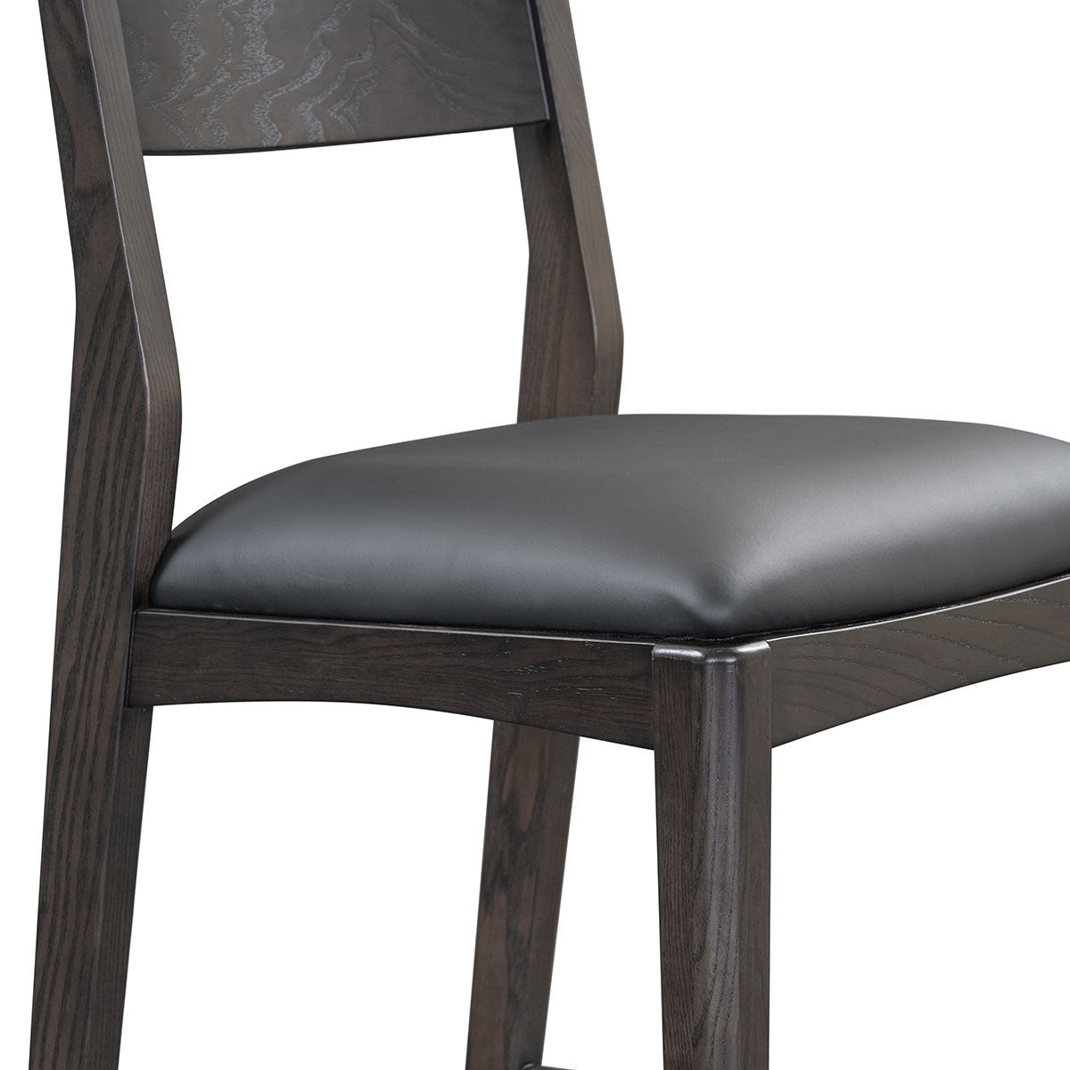 Comfortable Leather 30" Bar Stool - Jet Black