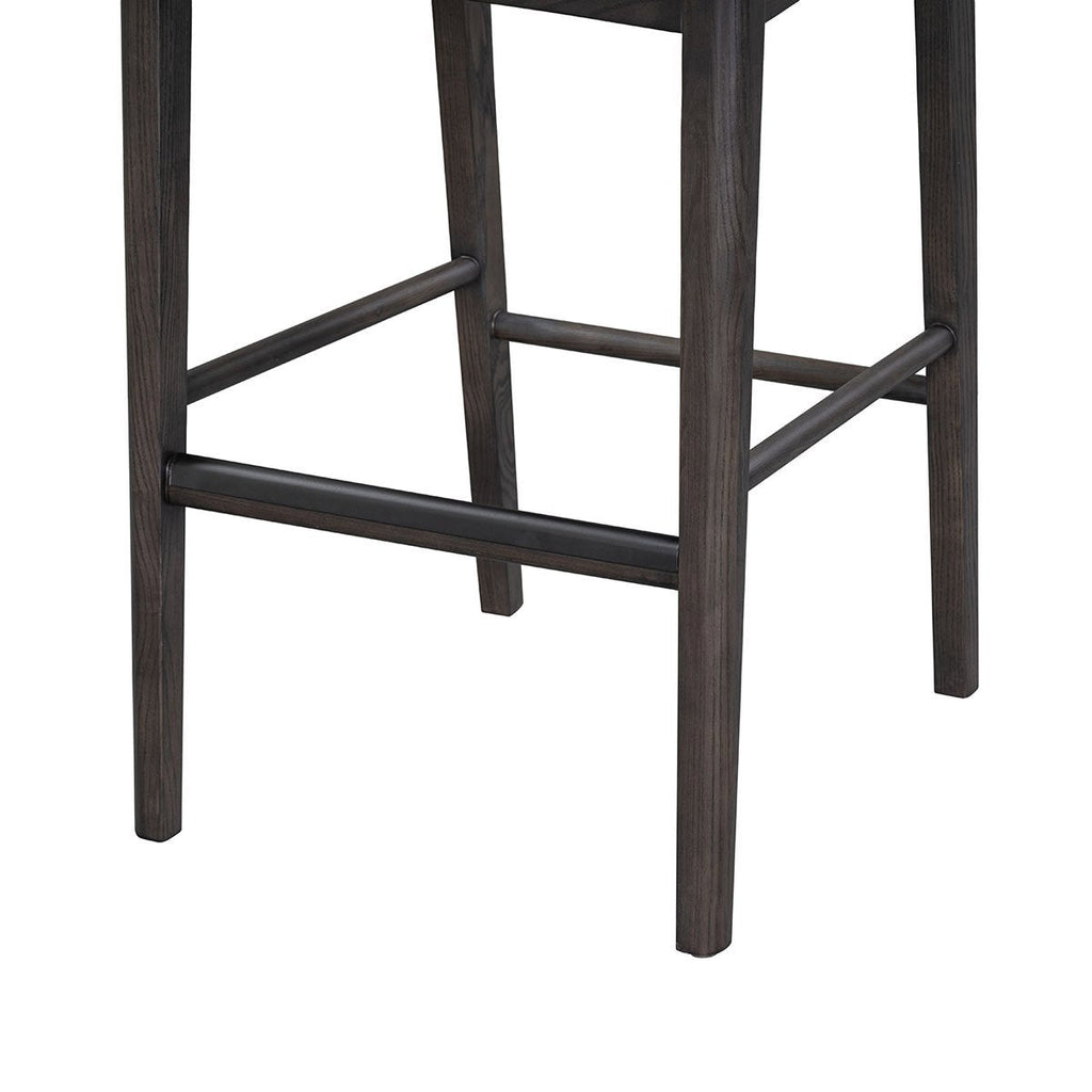 Comfortable Leather 30" Bar Stool - Jet Black