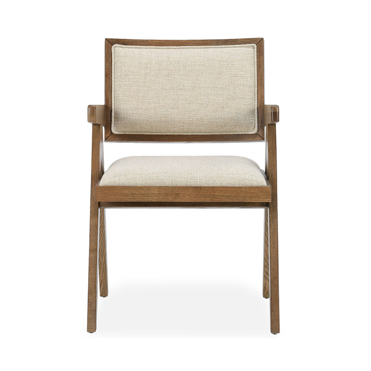 Beige Upholstered Dining Armchair