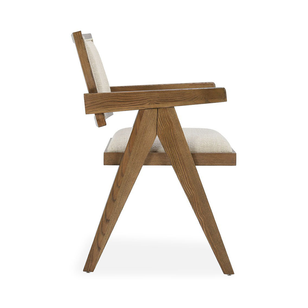 Beige Upholstered Dining Armchair