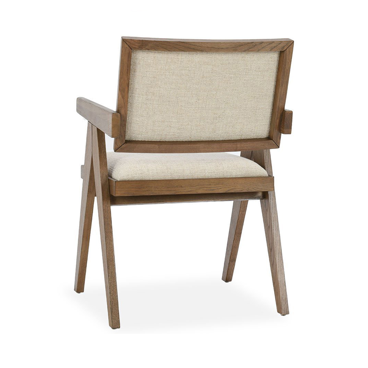 Beige Upholstered Dining Armchair