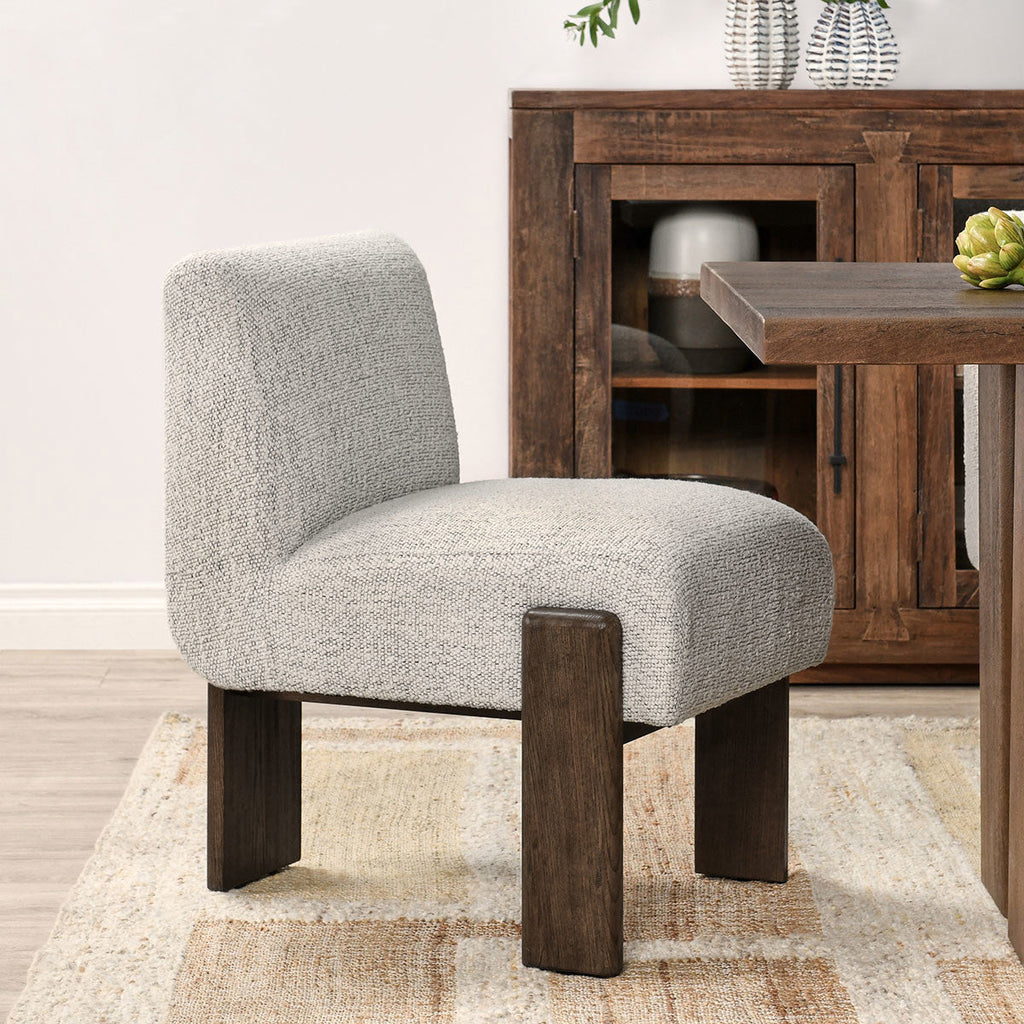 Pixel Ivory Upholstered Wood Dining Chair