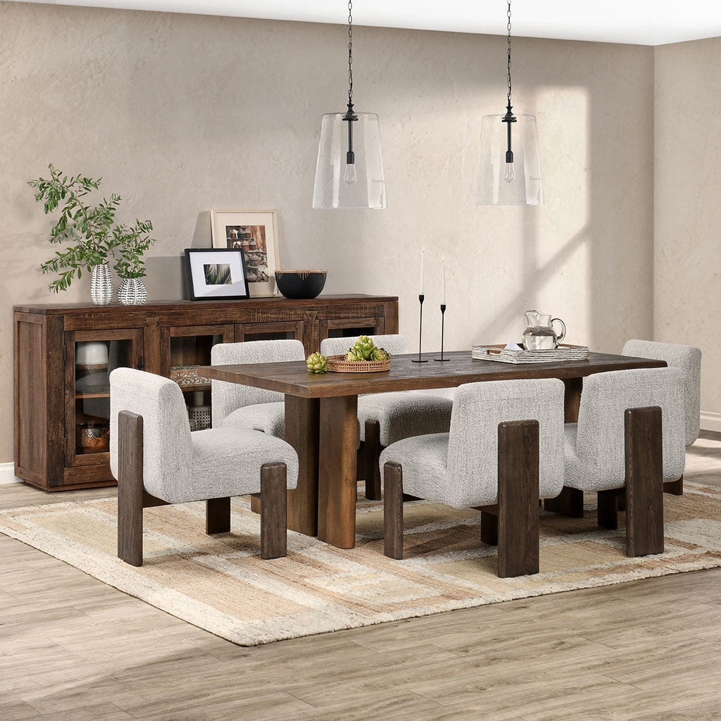 Pixel Ivory Upholstered Wood Dining Chair