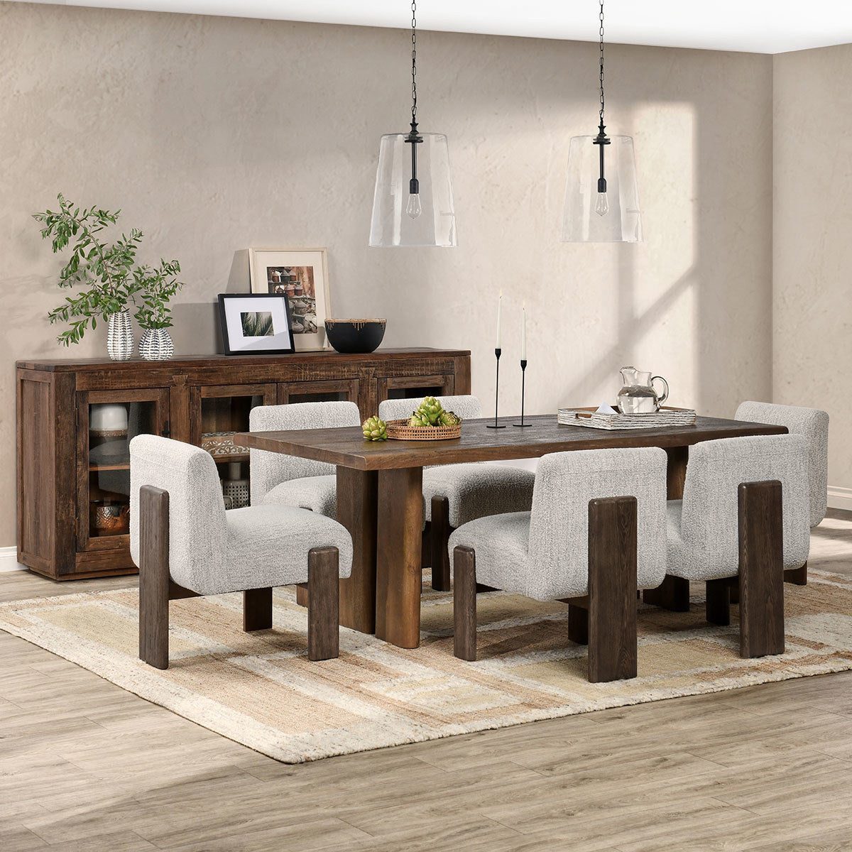 Pixel Ivory Upholstered Wood Dining Chair