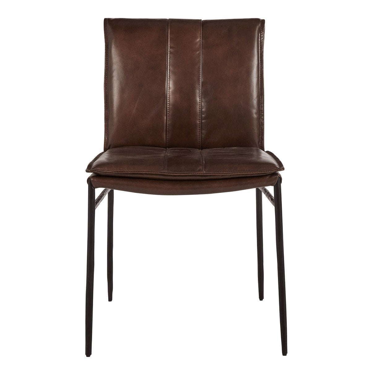 Modern Leather Dining Chair Set of 2 - Brown