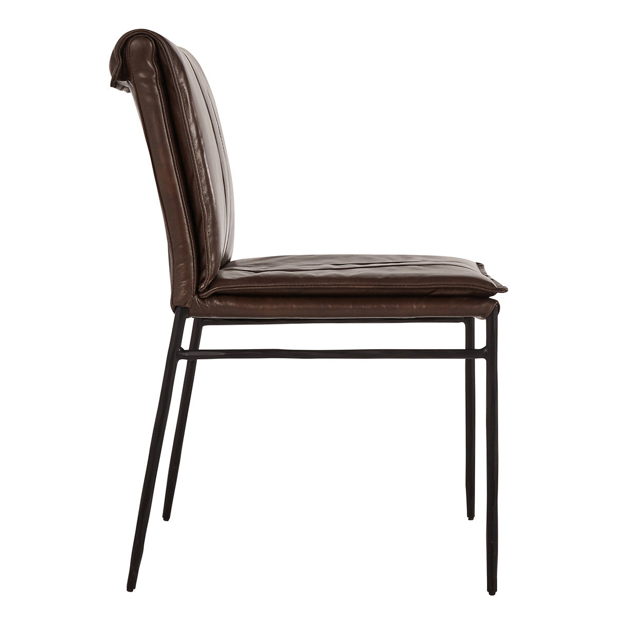 Modern Leather Dining Chair Set of 2 - Brown