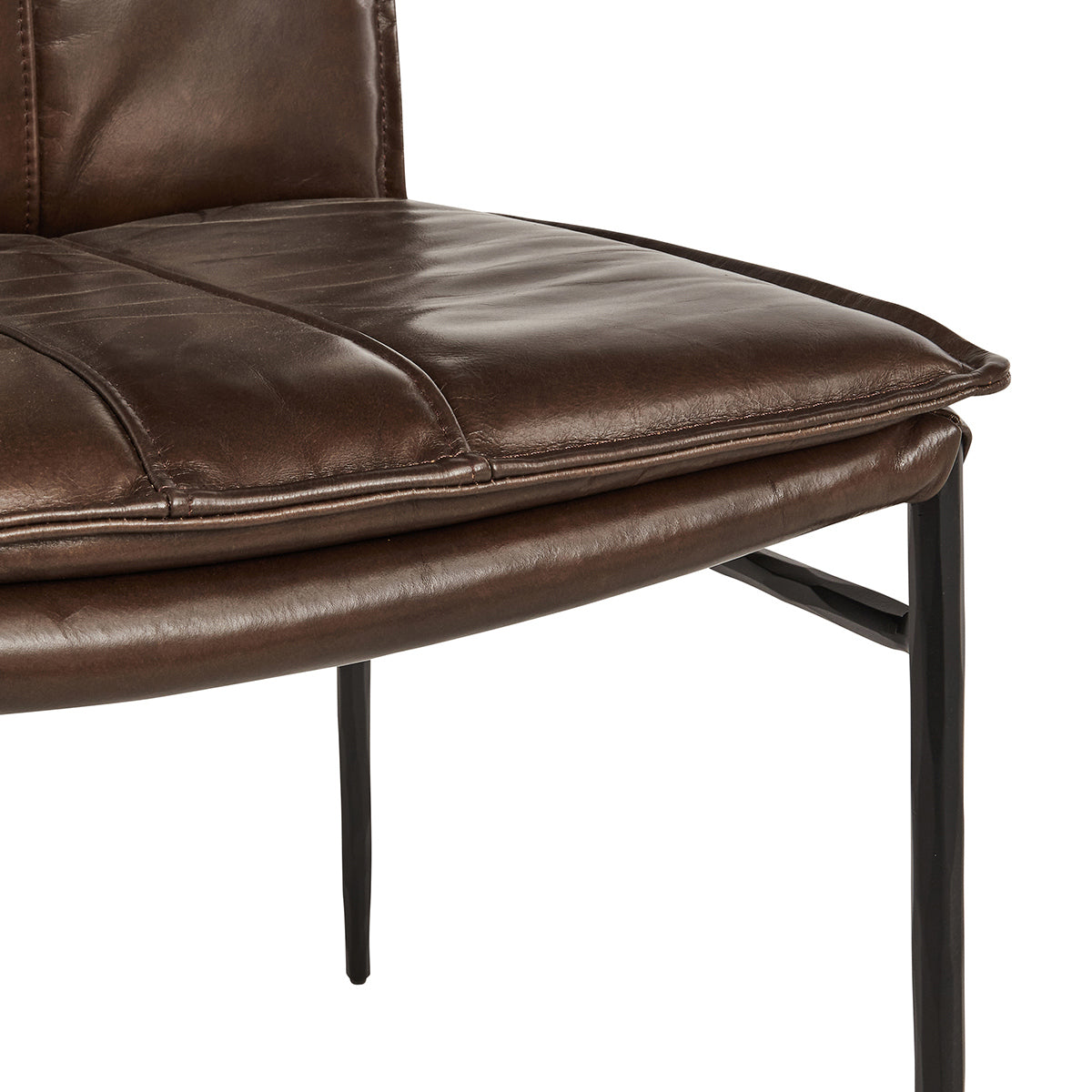 Modern Leather Dining Chair Set of 2 - Brown