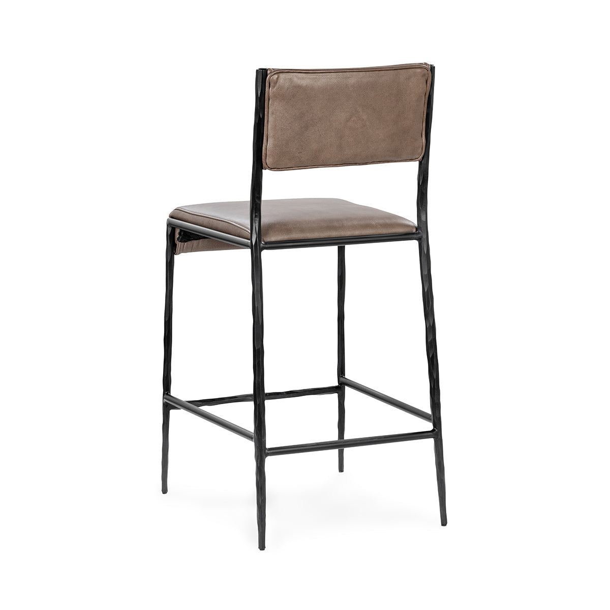 Antiqued Leather Counter Stool
