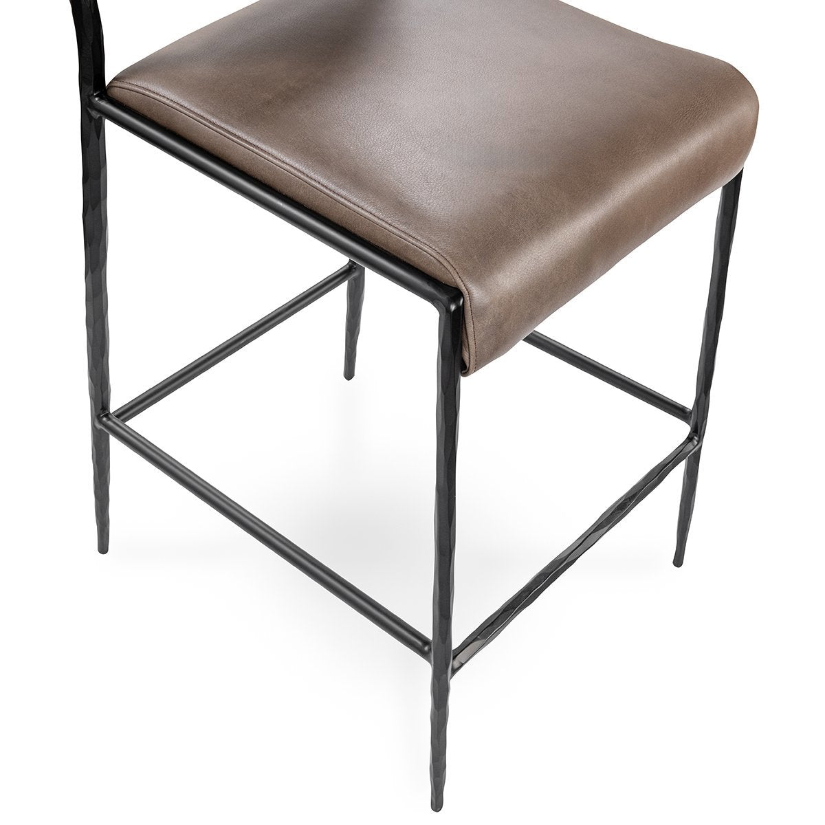 Antiqued Leather Counter Stool