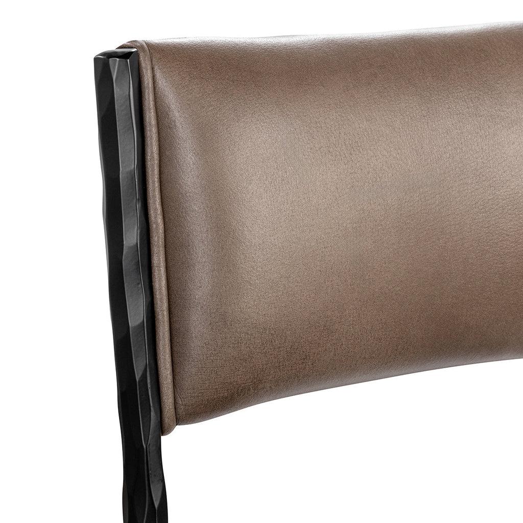 Antiqued Leather Counter Stool