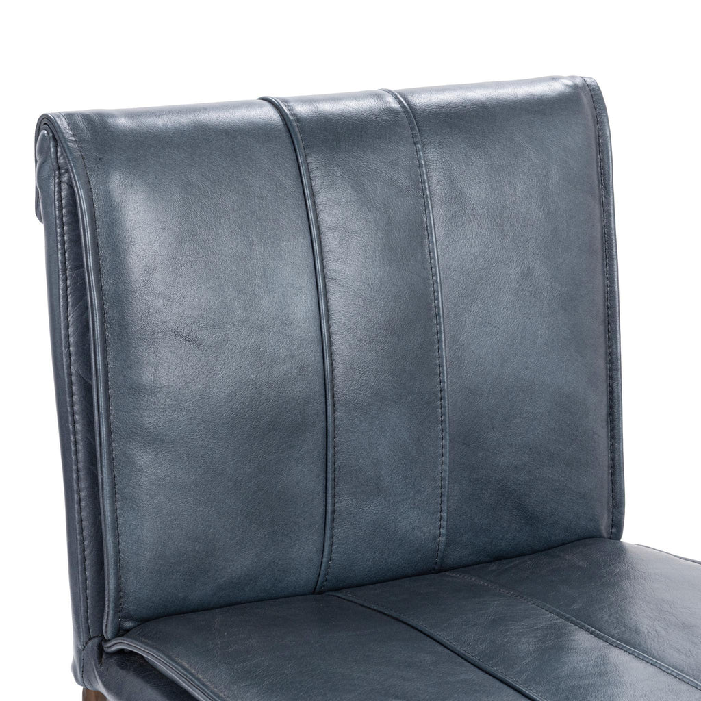 Supple Leather Barstool - Ocean Blue