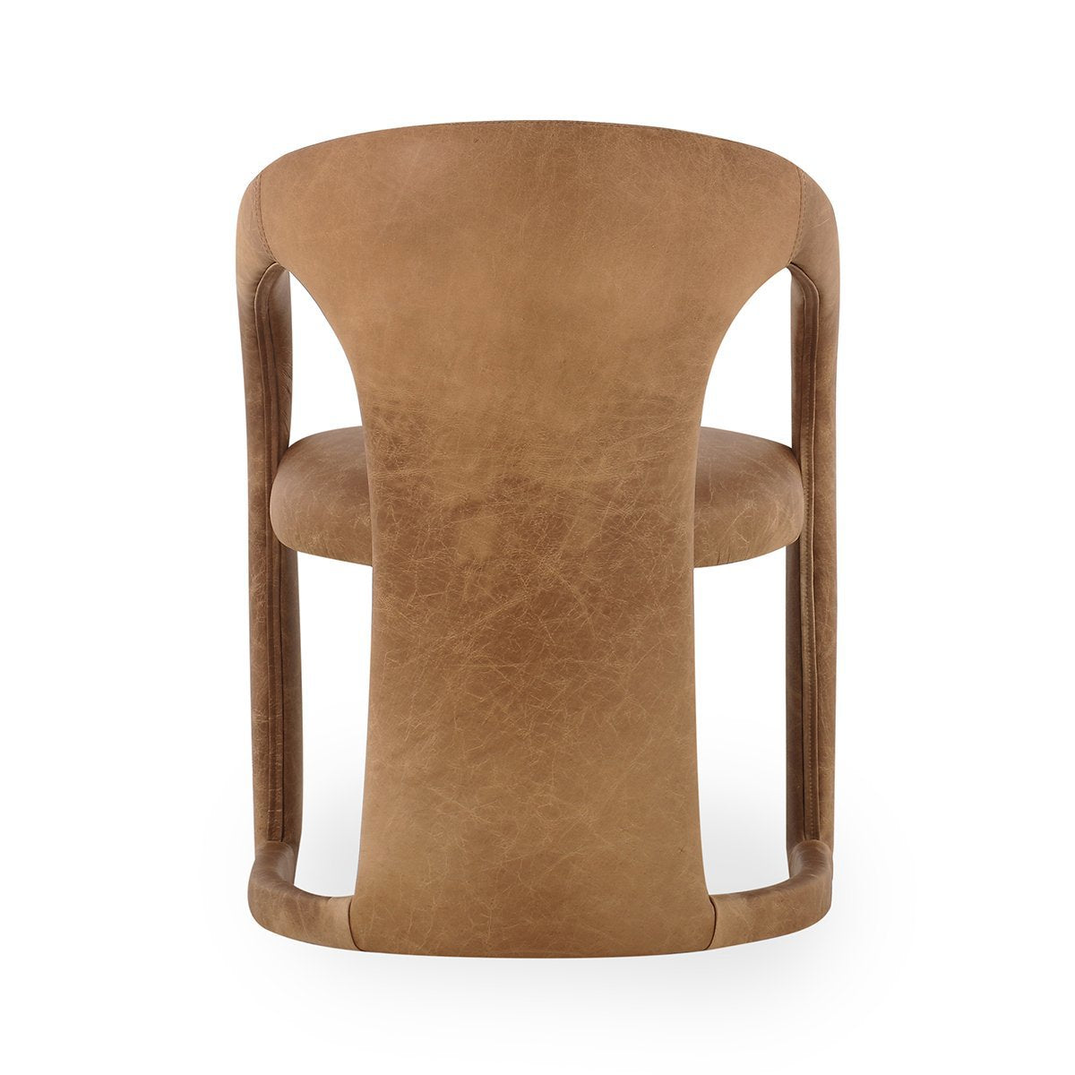 Maple Brown Leather Dining Chair