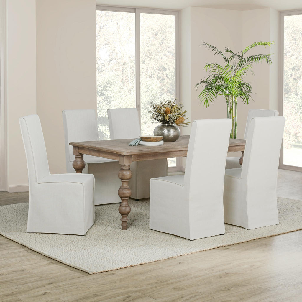 White Upholstered Dining Chair Set of 2