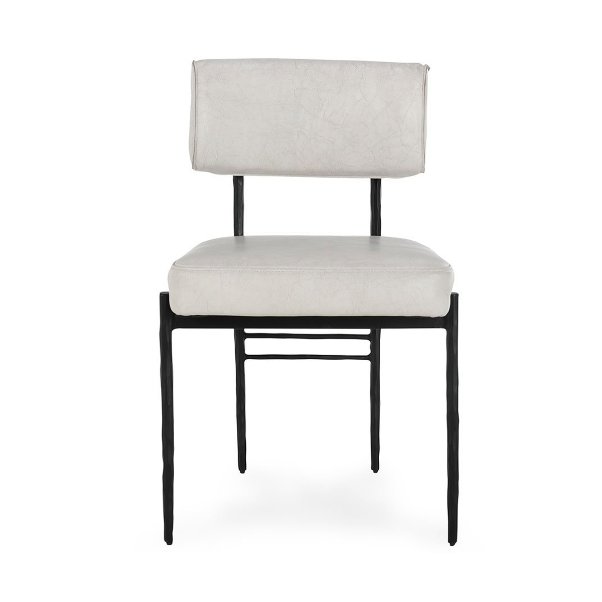 Off-White Leather Dining Chair Set of 2