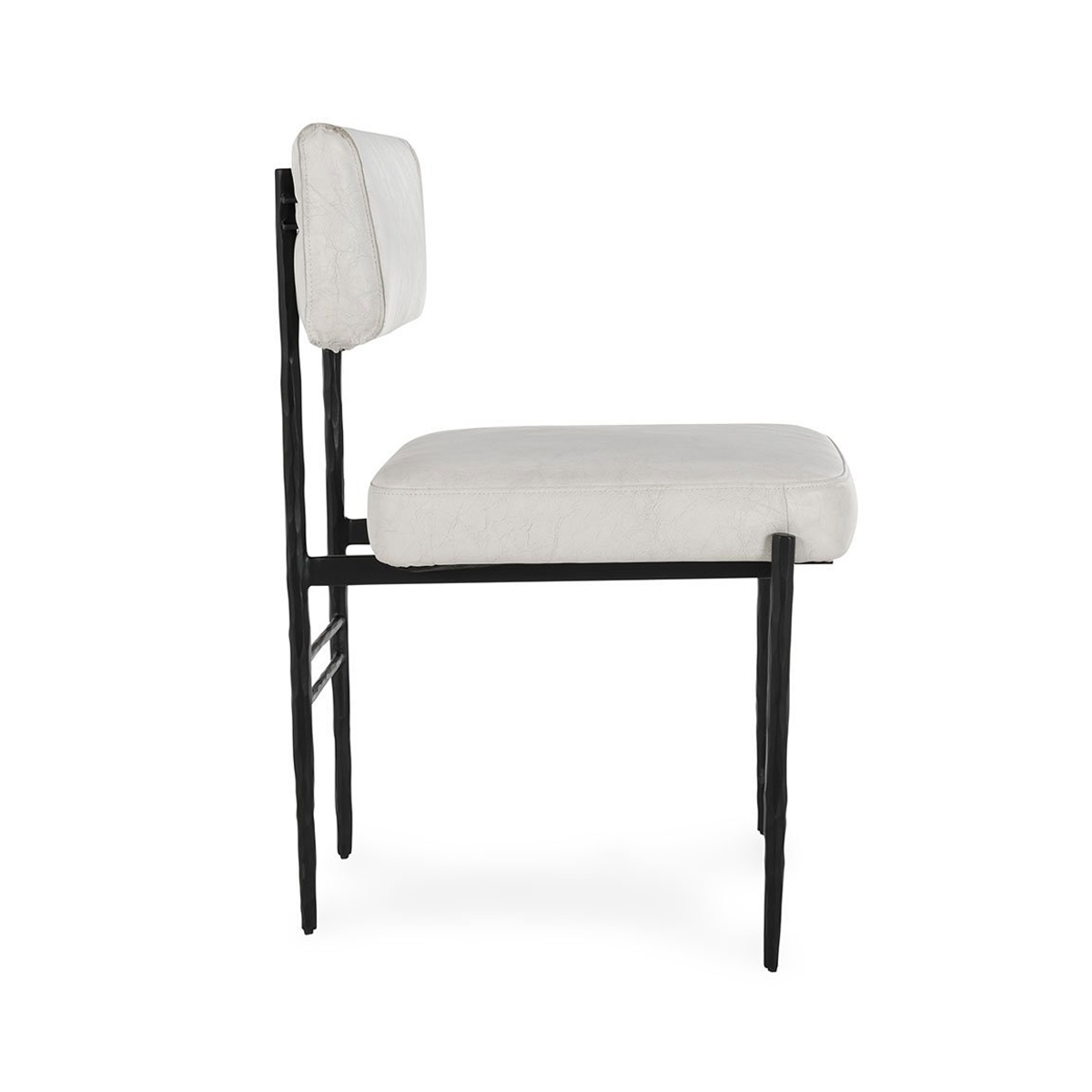 Off-White Leather Dining Chair Set of 2