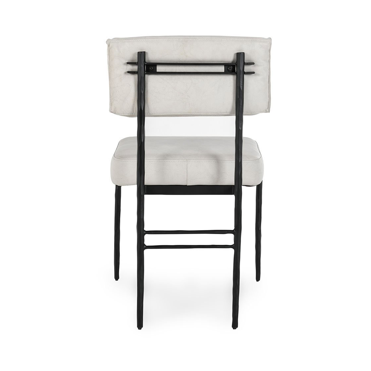 Off-White Leather Dining Chair Set of 2