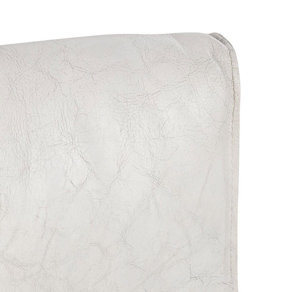 Off-White Leather Dining Chair Set of 2