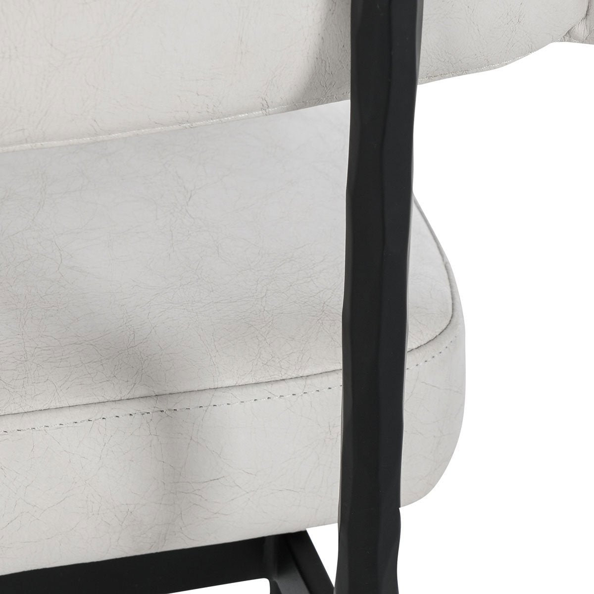 Off-White Leather Dining Chair Set of 2