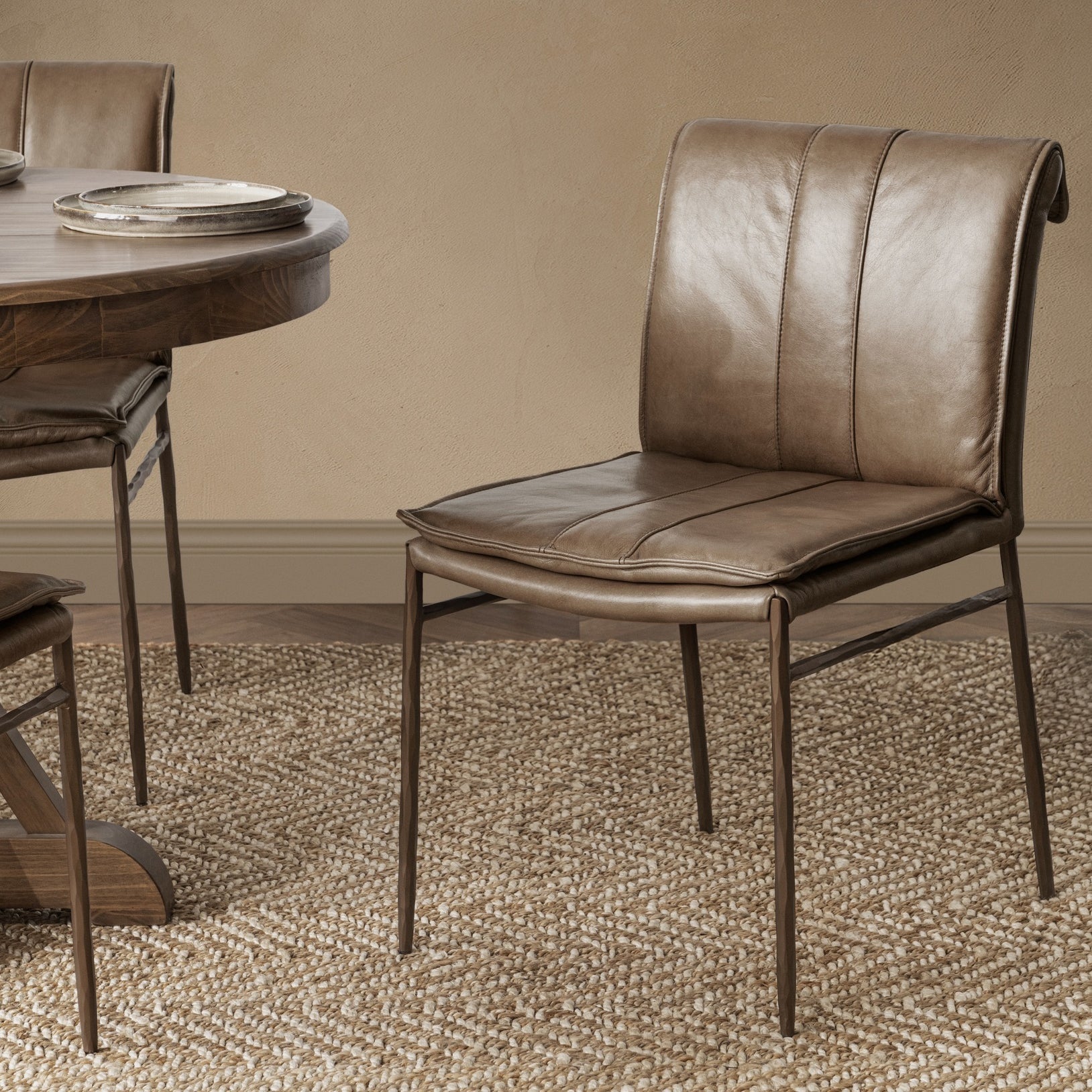 Iron Legs Dining Chair Set of 2