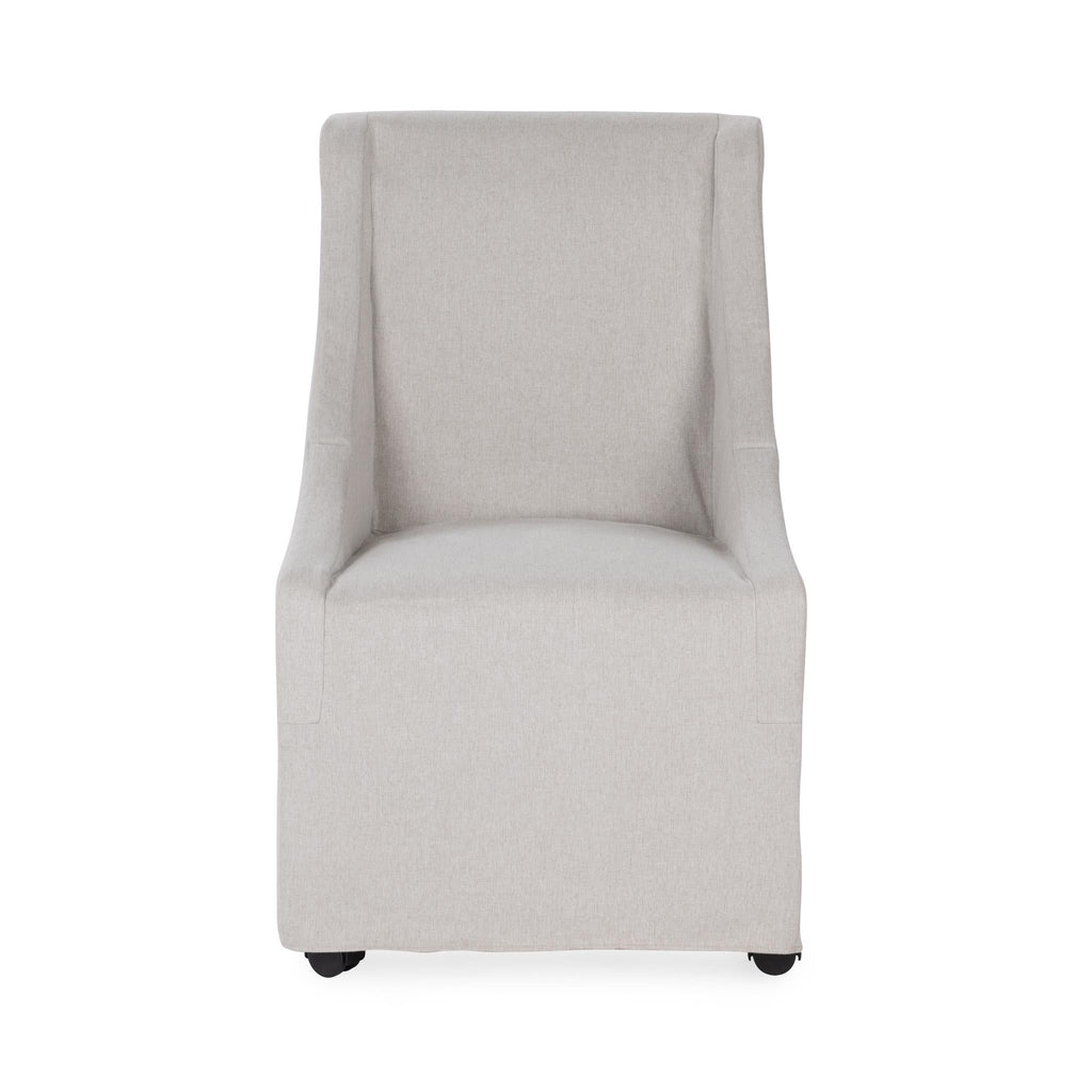 Upholstered Rolling Dining Chair - Stone Beige