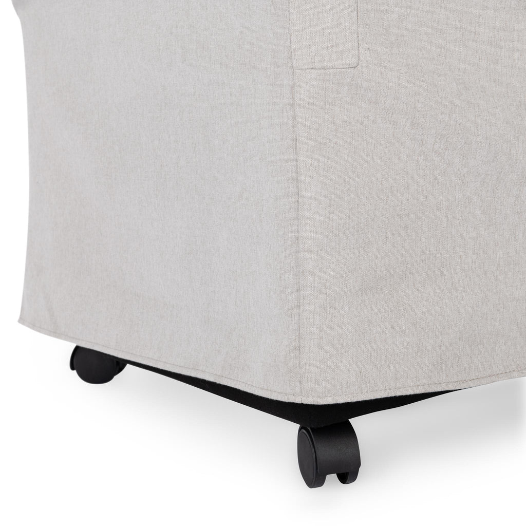 Upholstered Rolling Dining Chair - Stone Beige