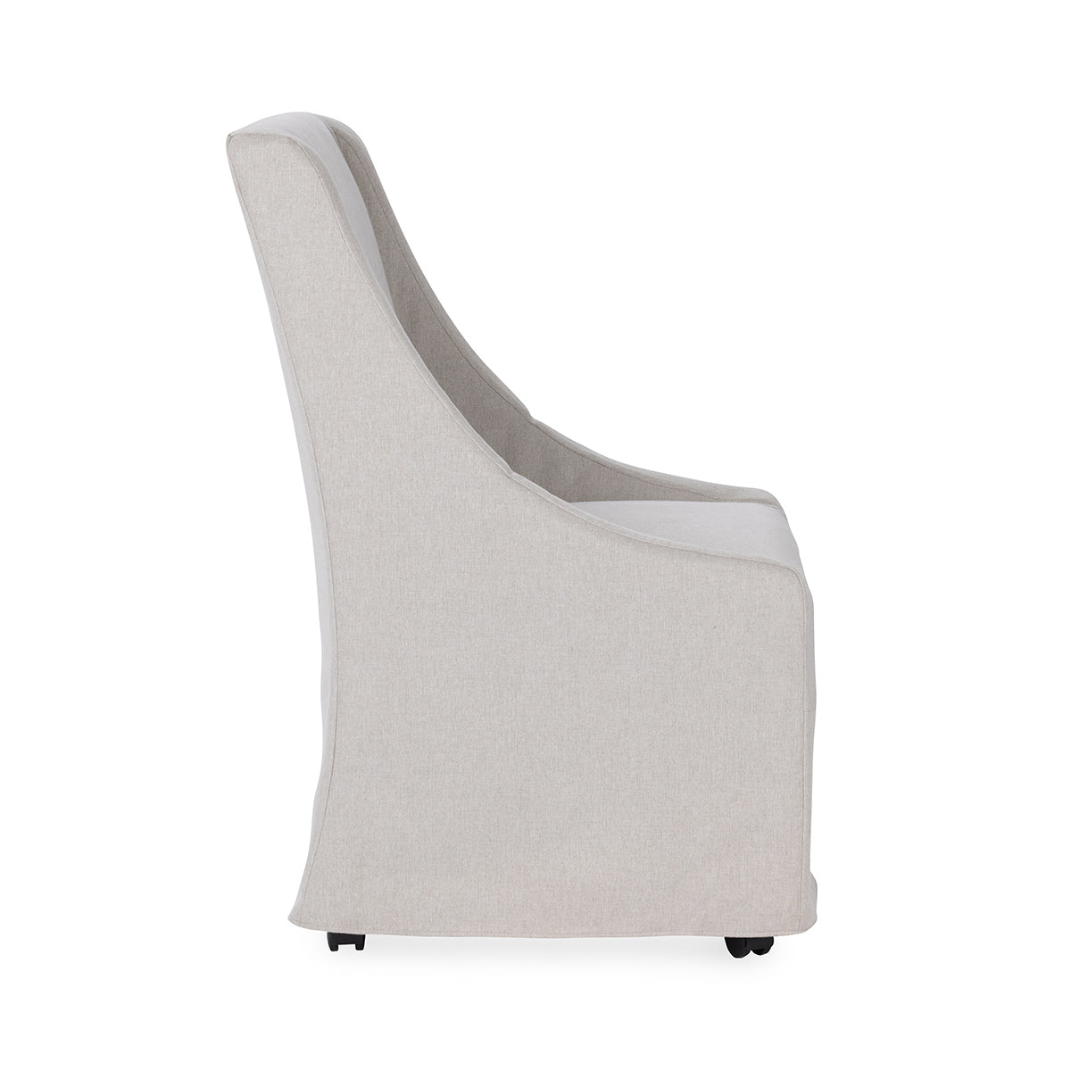 Upholstered Rolling Dining Chair - Stone Beige