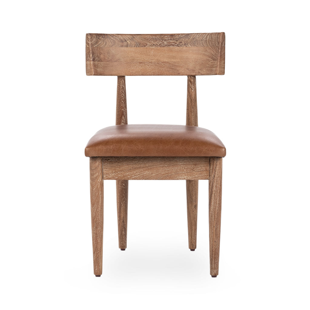Leather Dining Chair Set of 2 - Golden Wheat