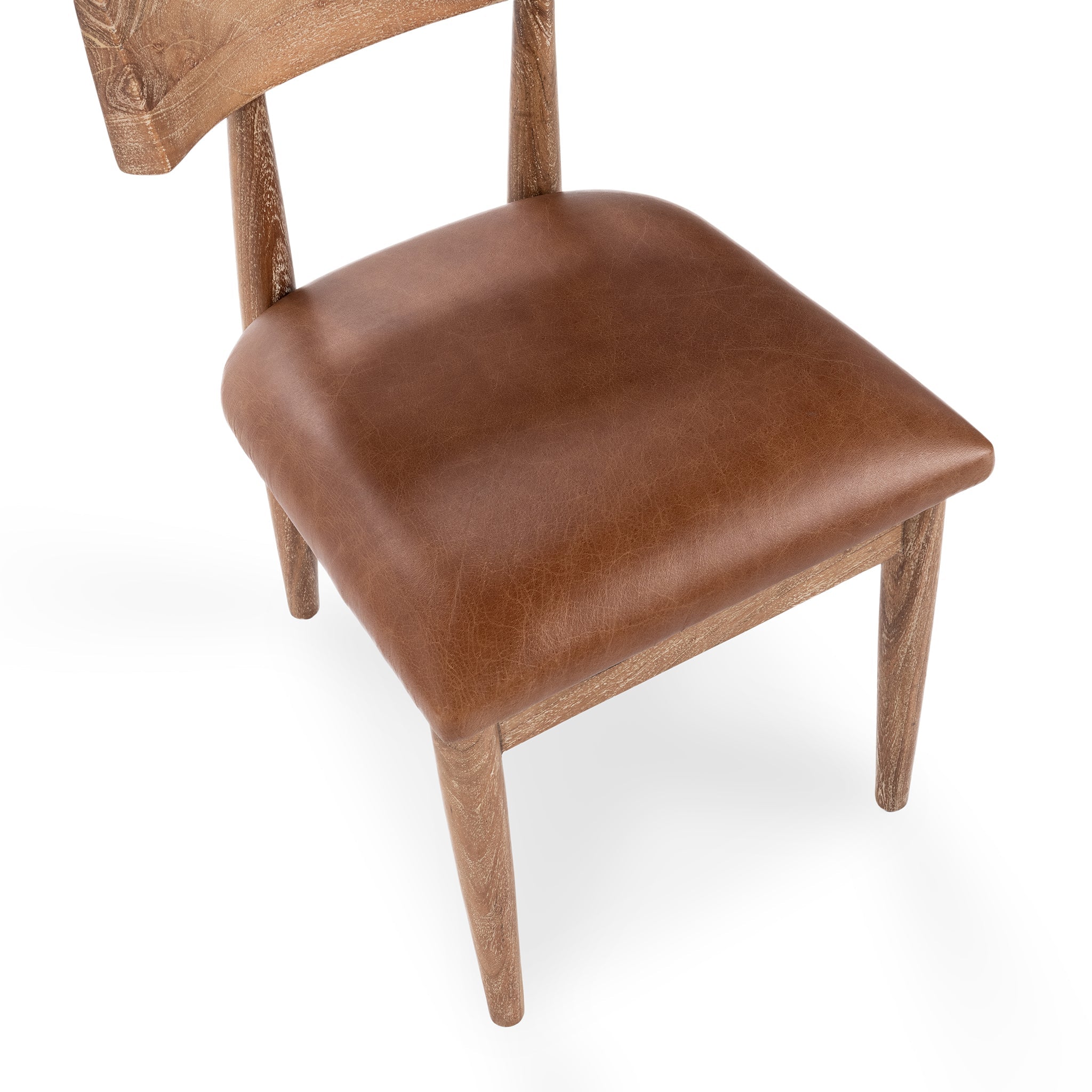 Leather Dining Chair Set of 2 - Golden Wheat