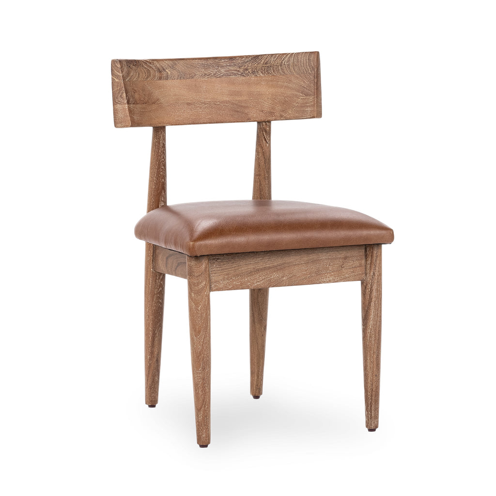 Leather Dining Chair Set of 2 - Golden Wheat