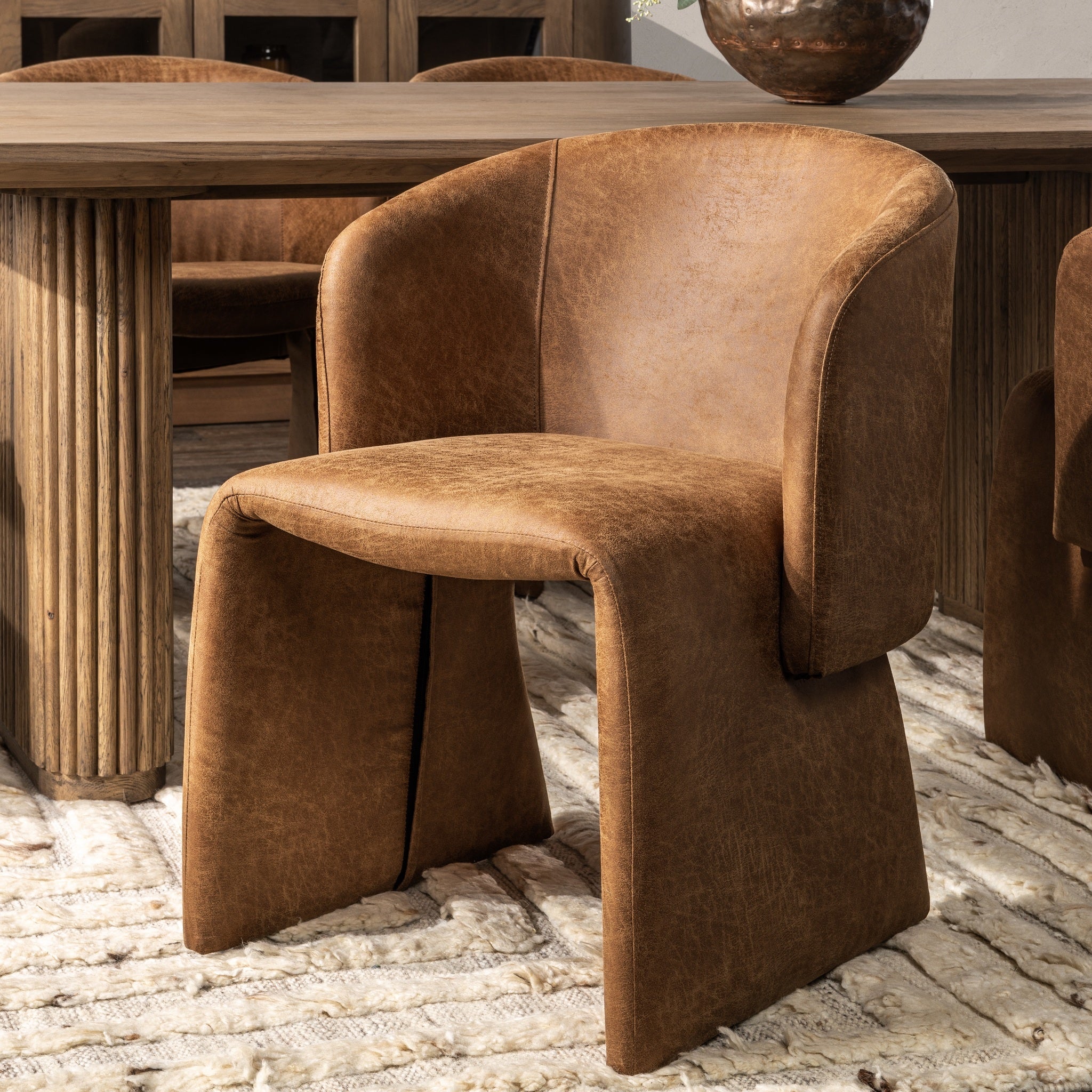 Dark Brown Upholstered Dining Chair