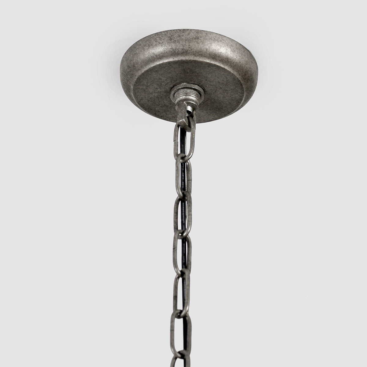 Pewter Glass 4-Bulb Chandelier
