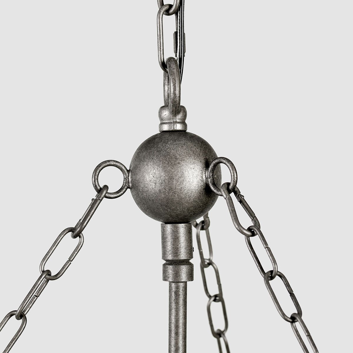 Pewter Glass 4-Bulb Chandelier