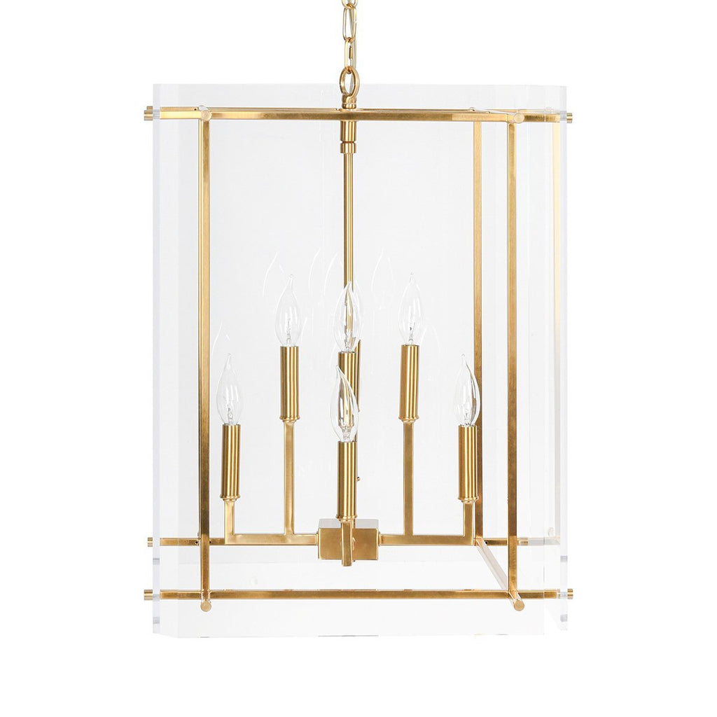 Acrylic Square Chandelier - Gold