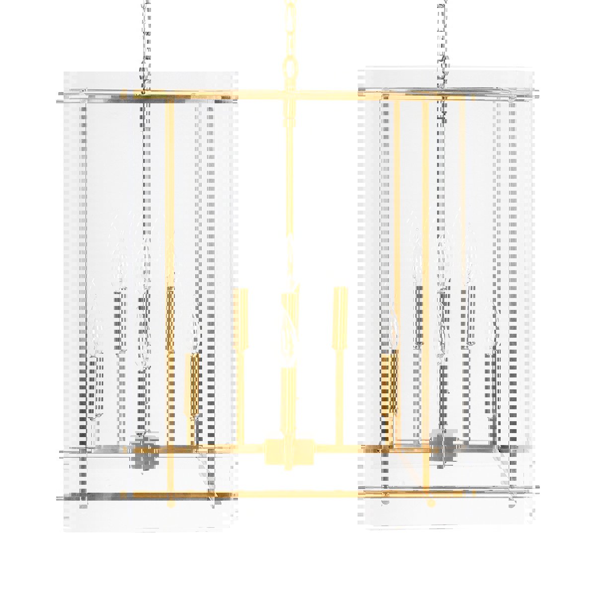 Acrylic Square Chandelier - Gold