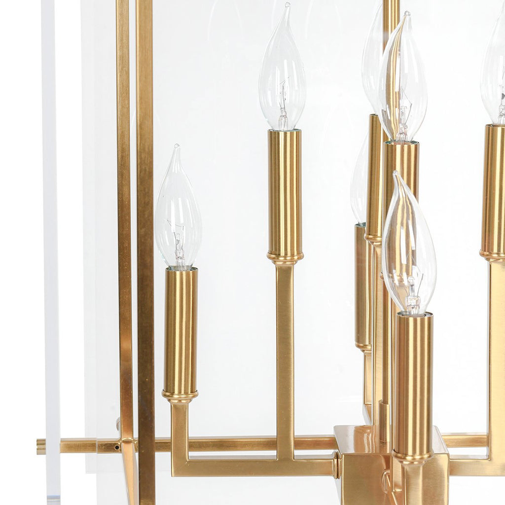 Acrylic Square Chandelier - Gold