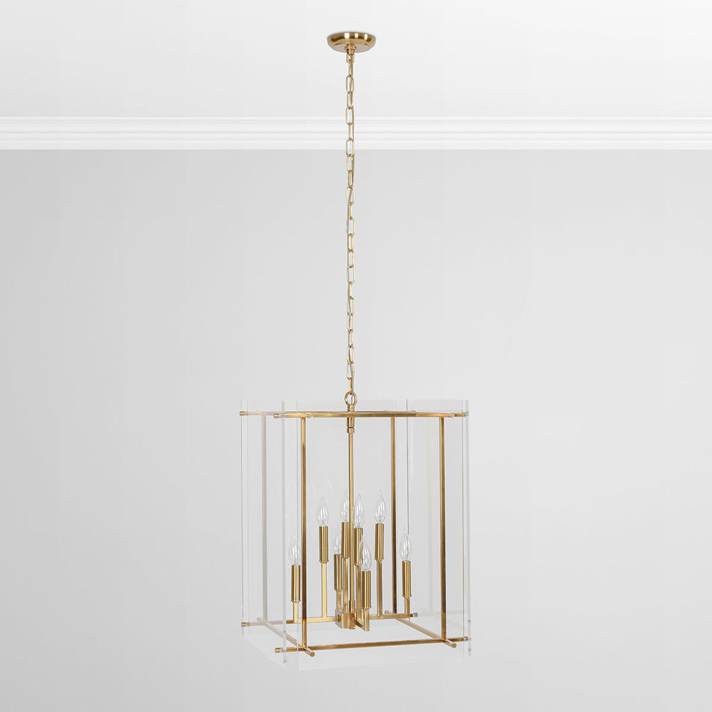 Acrylic Square Chandelier - Gold