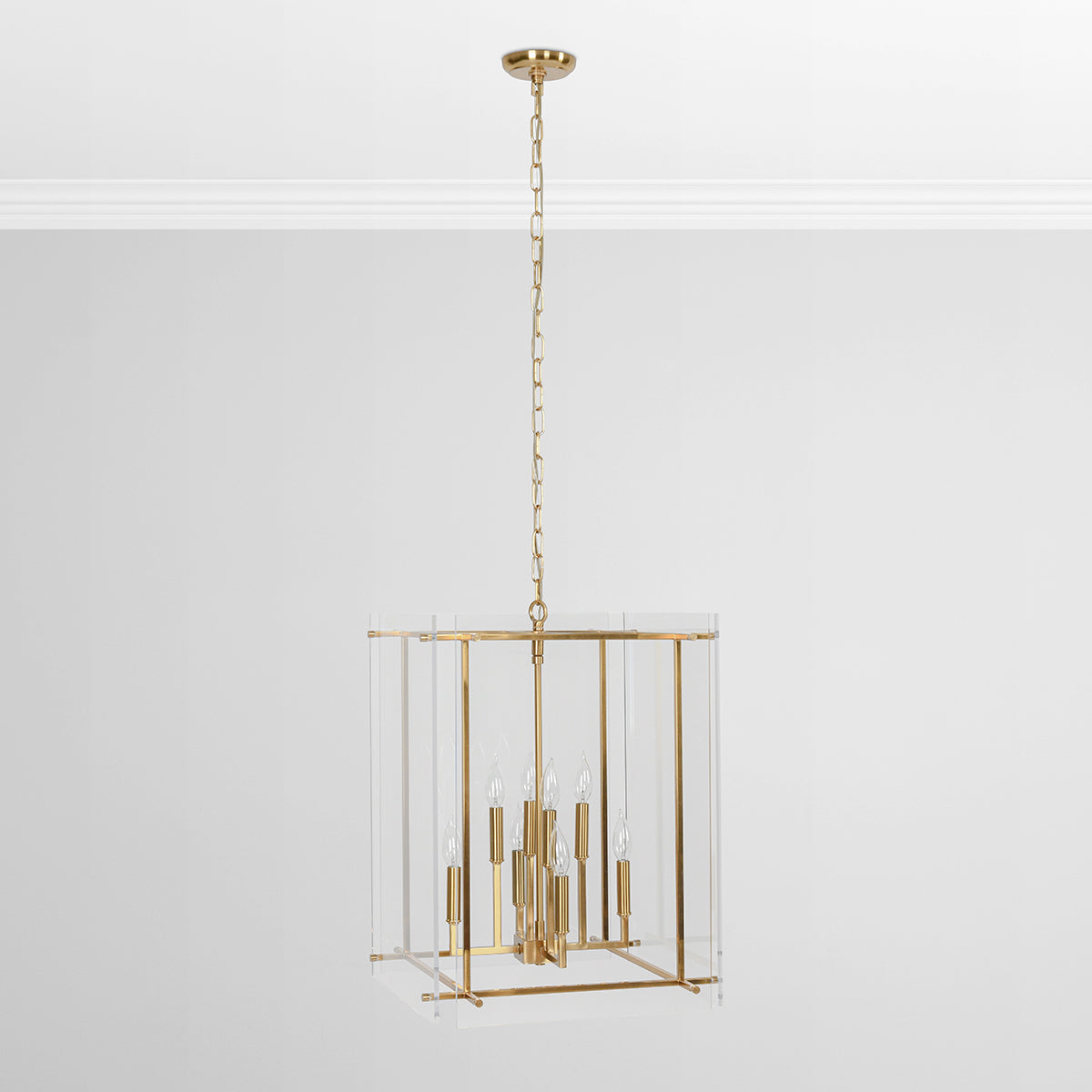 Acrylic Square Chandelier - Gold