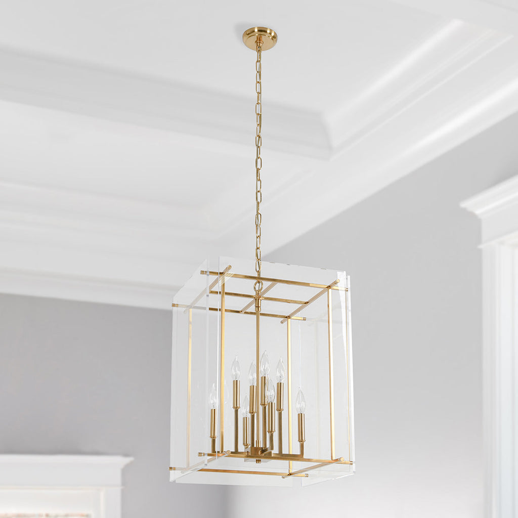 Acrylic Square Chandelier - Gold