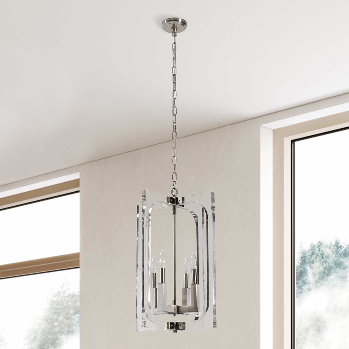 Clear Glass Acrylic Chandelier