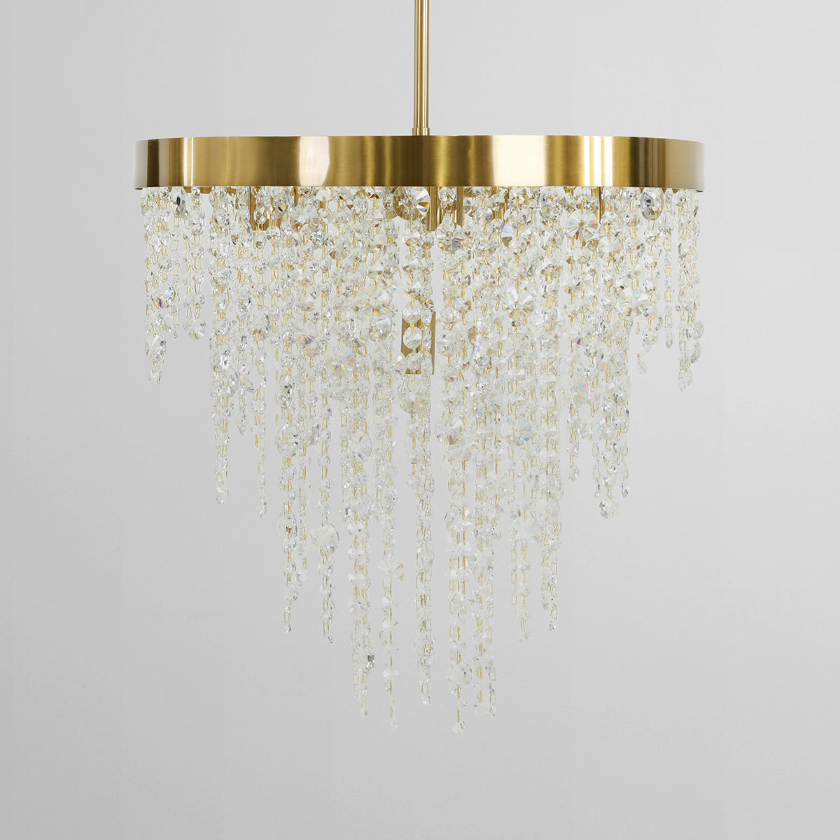 Timeless Clear Glass Brass Chandelier