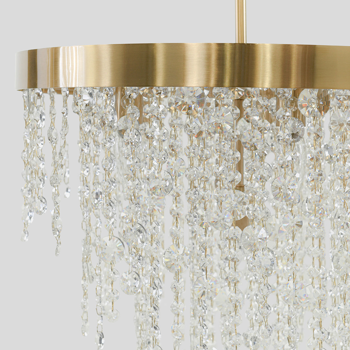 Timeless Clear Glass Brass Chandelier