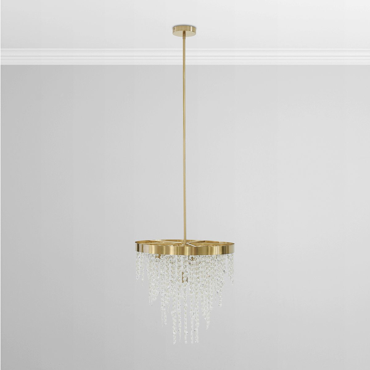 Timeless Clear Glass Brass Chandelier