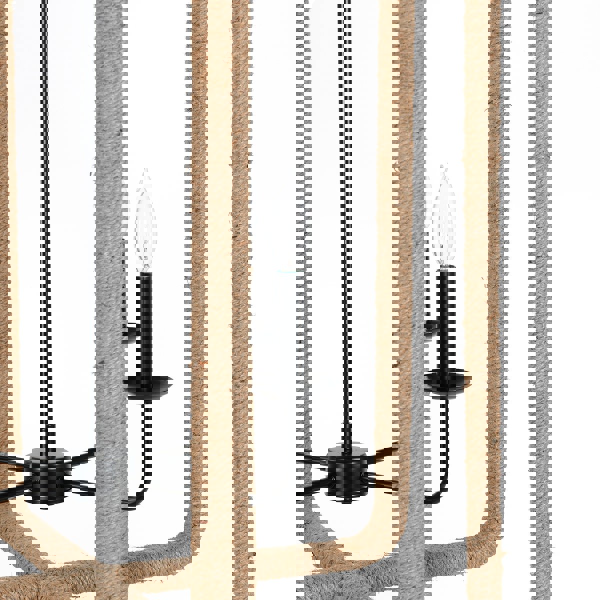 Jute Iron Warm Glow Chandelier