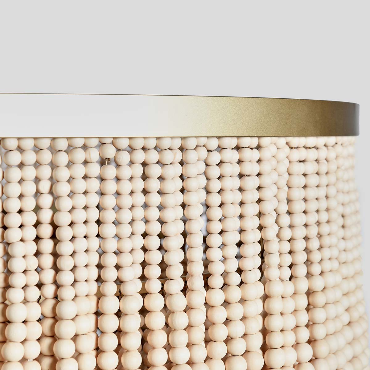 Bohemian Wood Beaded Round Chandelier