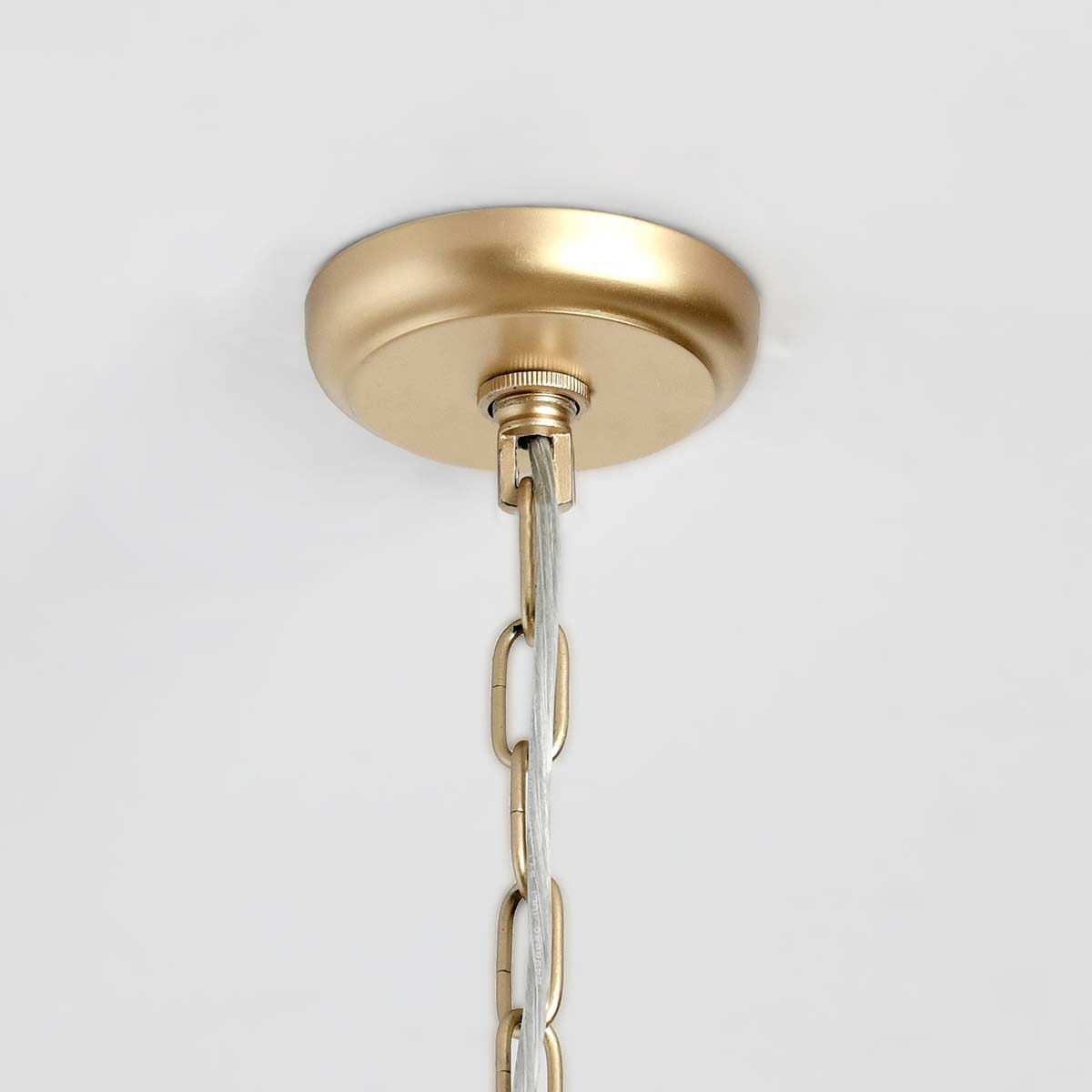 Wood Beaded Round Chandelier